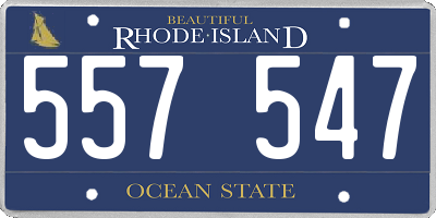 RI license plate 557547