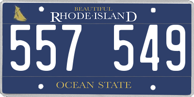 RI license plate 557549