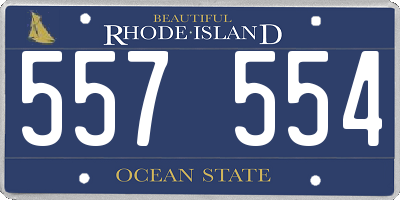 RI license plate 557554