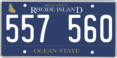 RI license plate 557560