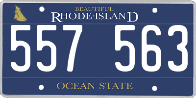 RI license plate 557563