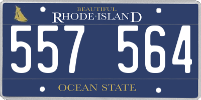 RI license plate 557564