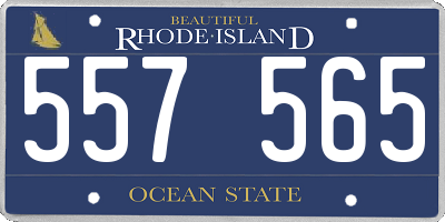 RI license plate 557565