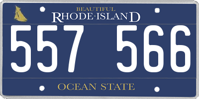 RI license plate 557566