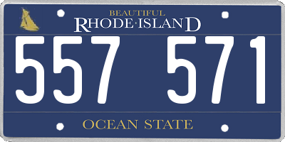 RI license plate 557571