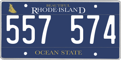 RI license plate 557574