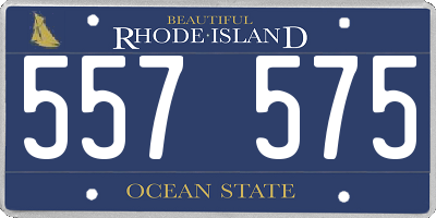 RI license plate 557575
