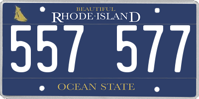 RI license plate 557577