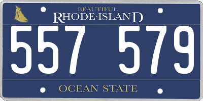 RI license plate 557579