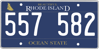 RI license plate 557582