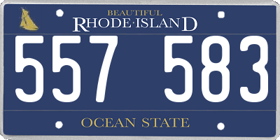 RI license plate 557583