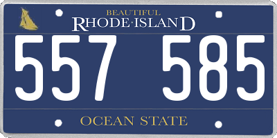 RI license plate 557585