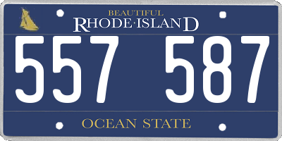 RI license plate 557587