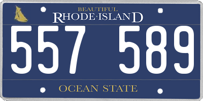 RI license plate 557589