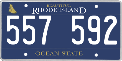 RI license plate 557592