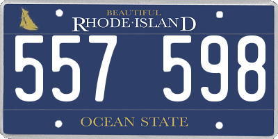RI license plate 557598