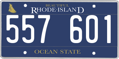 RI license plate 557601
