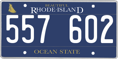 RI license plate 557602