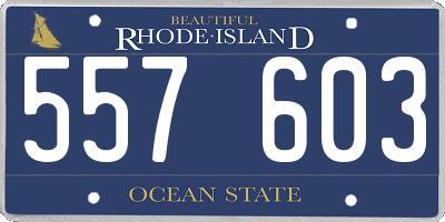 RI license plate 557603