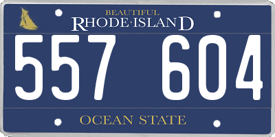 RI license plate 557604