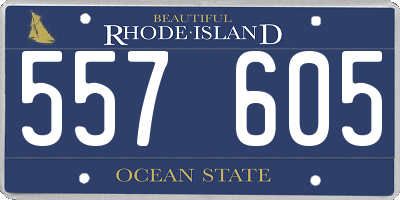RI license plate 557605