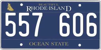 RI license plate 557606
