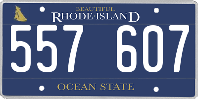 RI license plate 557607