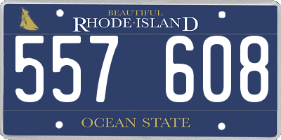 RI license plate 557608