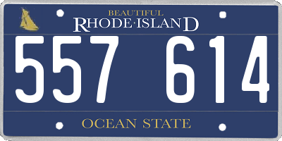RI license plate 557614