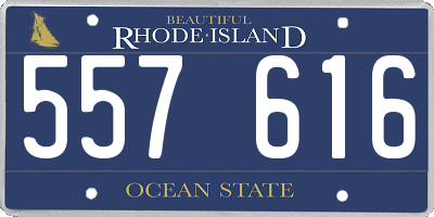 RI license plate 557616