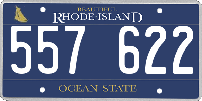 RI license plate 557622