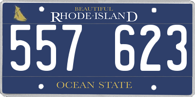 RI license plate 557623