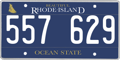 RI license plate 557629
