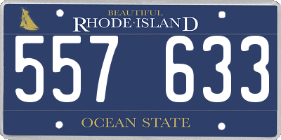 RI license plate 557633