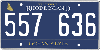 RI license plate 557636