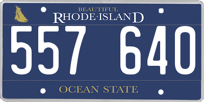 RI license plate 557640