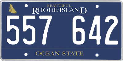 RI license plate 557642