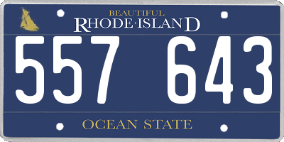 RI license plate 557643