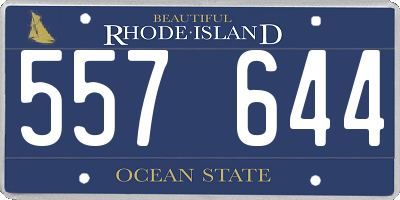 RI license plate 557644