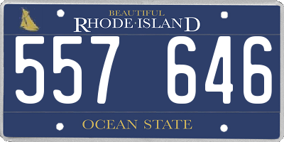 RI license plate 557646