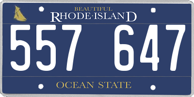 RI license plate 557647