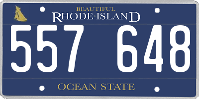 RI license plate 557648
