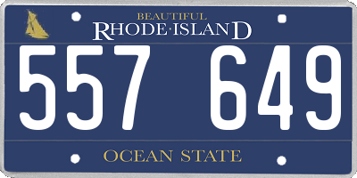 RI license plate 557649