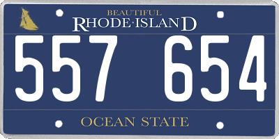 RI license plate 557654