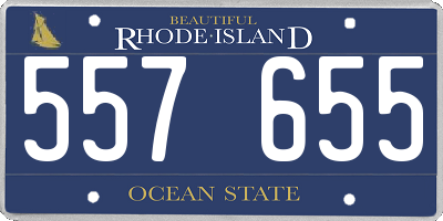 RI license plate 557655