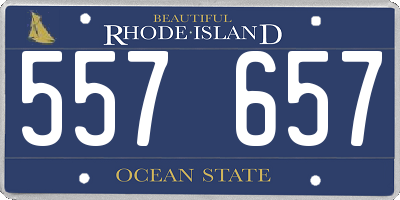 RI license plate 557657