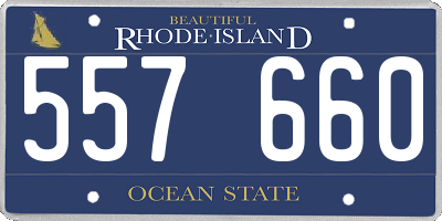 RI license plate 557660