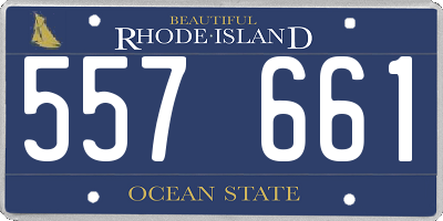 RI license plate 557661