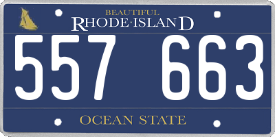 RI license plate 557663