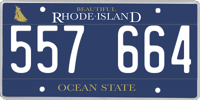 RI license plate 557664